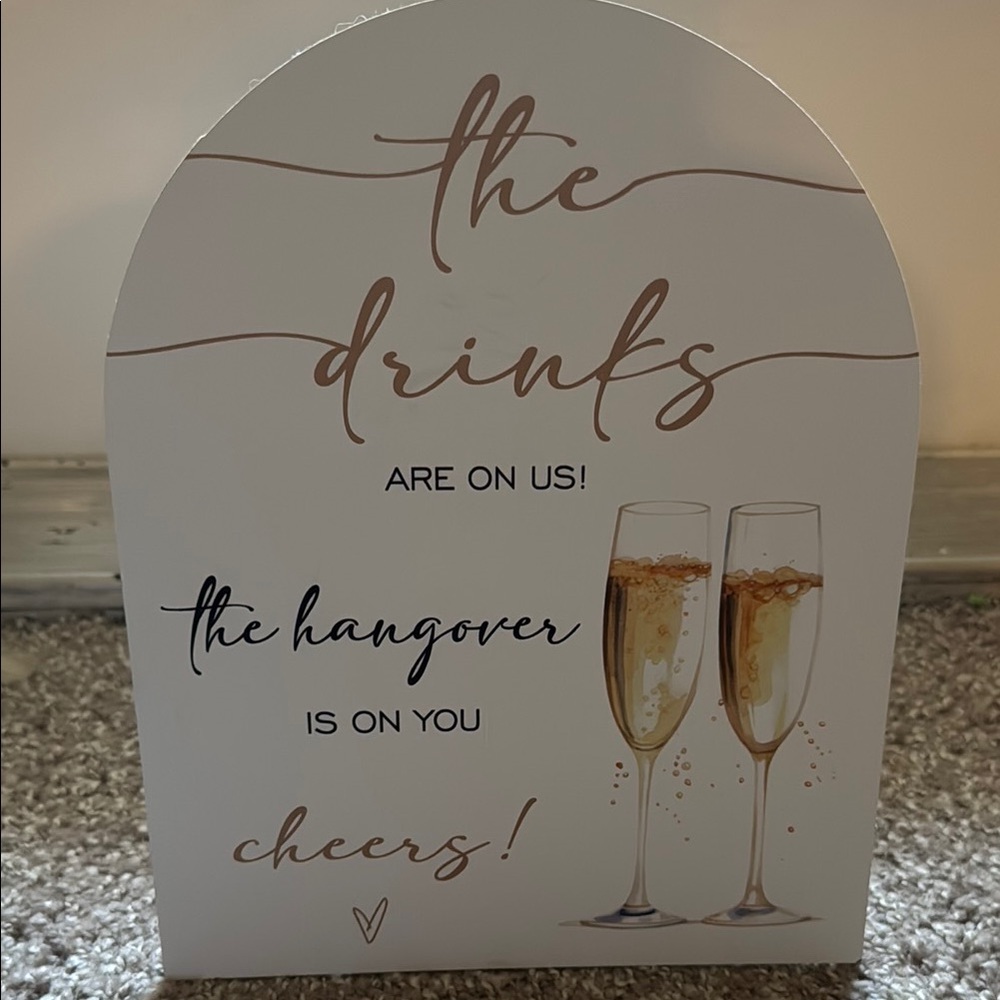 White and Gold Decorative Sign